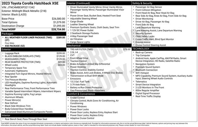 toyota corolla hatchback 2023 JTNC4MBEXP3211342 image toyota corolla hatchback 2023 JTNC4MBEXP3211342 image